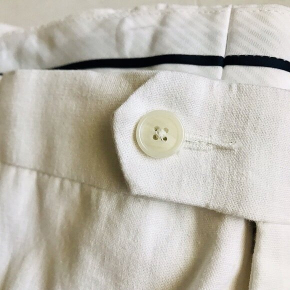 Men's Stafford Linen Slim Fit Flat Front Suit Pants - White-‎ 40x29 - NWT - Picture 4 of 6